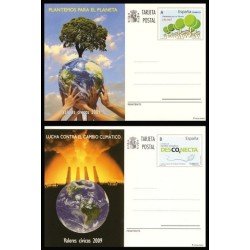 España Spain Entero Postal ( tarjeta ) 180/81 2009 Valores Cívicos Cambio climático
