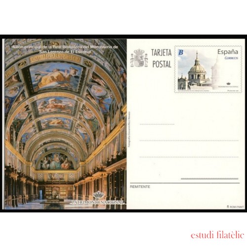España Spain Entero Postal ( tarjeta ) 182 2009 Patrimonio Biblioteca El Escorial 