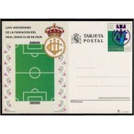 España Spain Entero Postal ( tarjeta ) 153 1991 75 Aniv. Real Unión Club Irún Fútbol fotball
