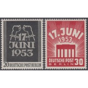  Alemania Berlín Nº 96/97 9N99 - 9N100 1953 17 de Junio MNH 