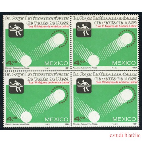 TEM México 922  Bl.4  1981 1º Copa Latinoamericana de Tenis de Mesa MNH
