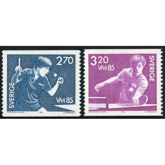 TEN Suecia Sweden 1308/09 1985 Campeonatos del mundo de tenis mesa MNH TEN Suecia Sweden 1308/09 1985 Campeonatos del mundo de tenis mesa MNH