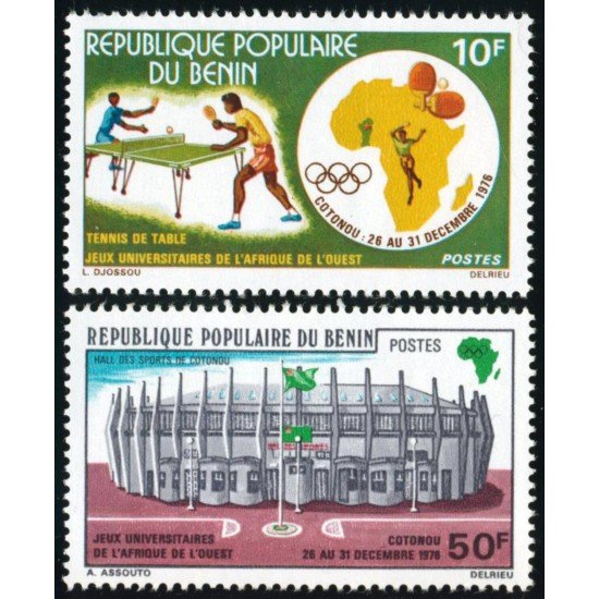 TEN Benín Nº 386/87 1976 deportes tenis de mesa MNH TEN Benín Nº 386/87 1976 deportes tenis de mesa MNH