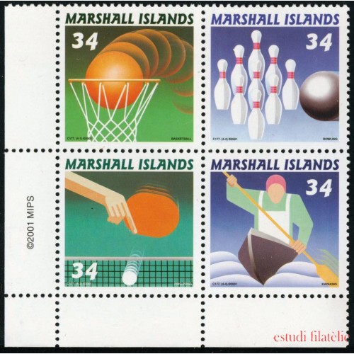 TEN Marshall 1476/79  2001 Tennis table basket bowling MNH