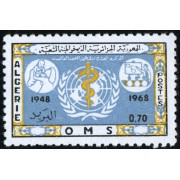 MED Argelia Algeria Nº 467  1968   Medicina OMS MNH