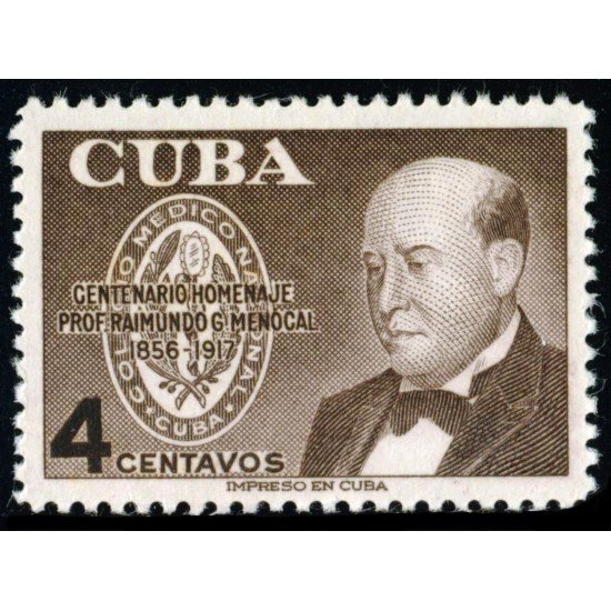 MED Cuba 444 1956 Centenario Porf Raimundo G. Menocal MNH MED Cuba 444 1956 Centenario Porf Raimundo G. Menocal MNH