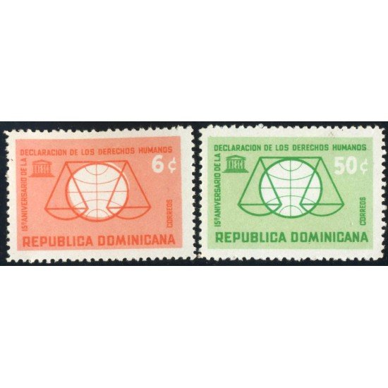 MED Rep. Dominicana 602/03 1963 15º Aniversario de la Declaración de los Derechos Humanos MNH MED Rep. Dominicana 602/03 1963 15º Aniversario de la Declaración de los Derechos Humanos MNH