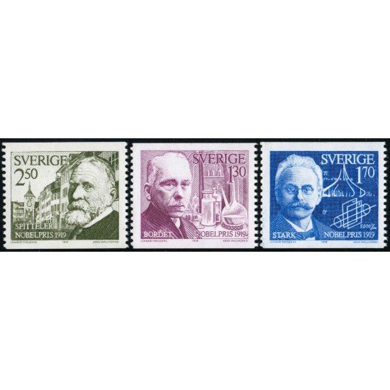 MED Suecia Sweden 1075/77 1979 Galardonados con el premio Nobel 1919 MNH MED Suecia Sweden 1075/77 1979 Galardonados con el premio Nobel 1919 MNH