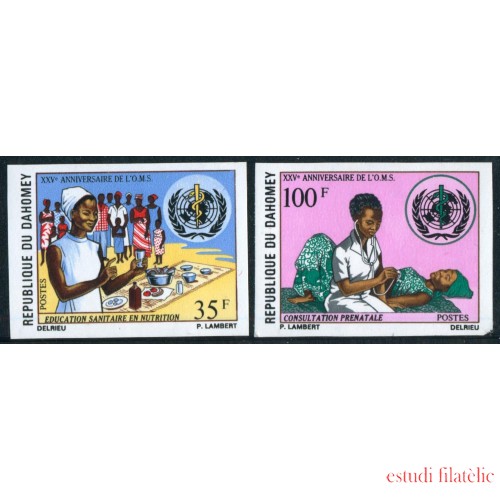MED Dahomey  Nº 327/28 Sin dentar  1973   MNH