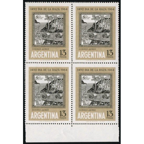 COL  Argentina A - 101 Bl.4 1964 Día de la Raza MNH