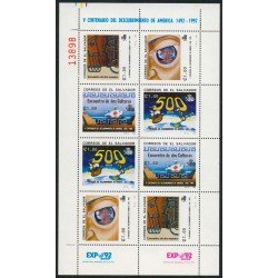 El Salvador MP 1154A/D 1992 500 Aniversario del Descubrimiento de América de Cristóbal Colón MNH El Salvador MP 1154A/D 1992 500 Aniversario del Descubrimiento de América de Cristóbal Colón MNH