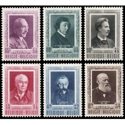 Bélgica 892/97 1952 Escritores Belgas MNH Bélgica 892/97 1952 Escritores Belgas MNH