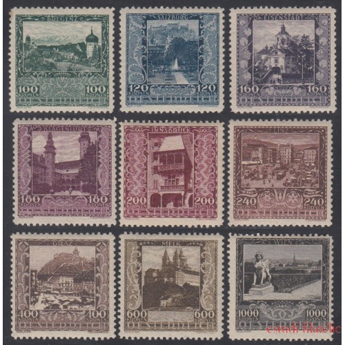 Österreich Austria 304/12 1923 Pueblos Villes MH