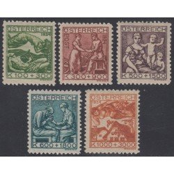 Österreich Austria 326/30 1924 En beneficio de artistas necesitados MH