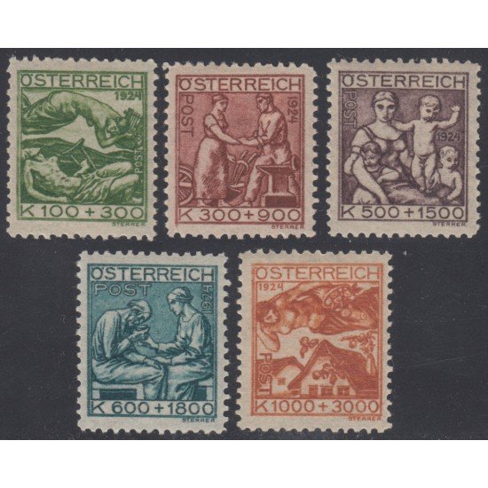 Österreich Austria 326/30 1924 En beneficio de artistas necesitados MH Österreich Austria 326/30 1924 En beneficio de artistas necesitados MH