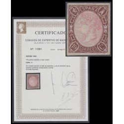 España Spain 71 ( 69/73A ) 1865 Isabel II Cert. CEM MH España Spain 71 ( 69/73A ) 1865 Isabel II Cert. CEM MH