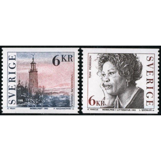 VAR1 Suecia Sweden 1781/82 1993 Homenaje a Toni Morrison premio Nobel de literatura 1993 MNH VAR1 Suecia Sweden 1781/82 1993 Homenaje a Toni Morrison premio Nobel de literatura 1993 MNH