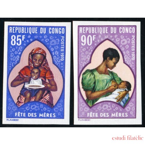 VAR1 Congo francés Nº 263/64  Sin dentar  1970  MNH
