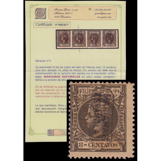 Islas Marianas 5 1899 Alfonso XIII MNH Islas Marianas 5 1899 Alfonso XIII MNH