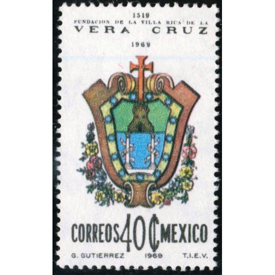 México 755 1969 Fundación de la Villa Rica de la Vera Cruz MNH México 755 1969 Fundación de la Villa Rica de la Vera Cruz MNH