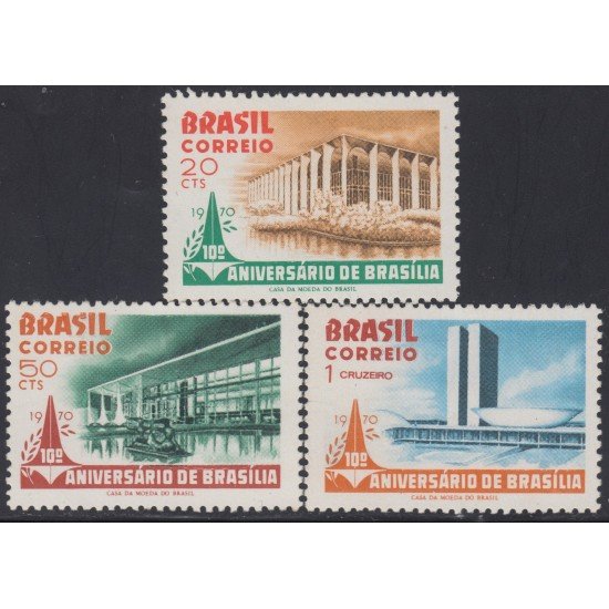 Brasil Brazil 925/27 1970 10º Aniversario de Brasilia MNH Brasil Brazil 925/27 1970 10º Aniversario de Brasilia MNH