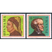VAR2 Panama A- 384/85 1967 Dante Alighieri Richard Wagner MNH