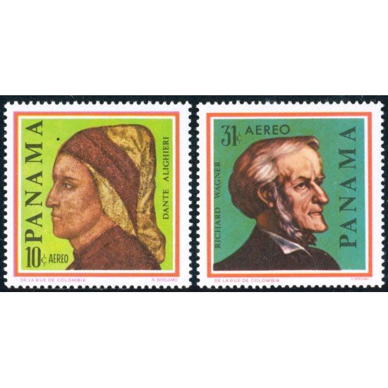 VAR2 Panama A- 384/85 1967 Dante Alighieri Richard Wagner MNH VAR2 Panama A- 384/85 1967 Dante Alighieri Richard Wagner MNH