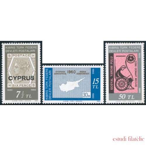 VAR2  Chipre turco  Nº 80/82  1980  MNH