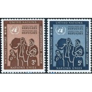 VAR3 Naciones Unidas - New York  Nº 15/16  1971 Ayuda Inter. a los refugiados MNH