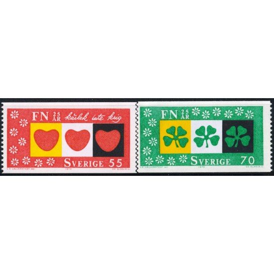 VAR3 Suecia Sweden 671/72 1970 25 aniv. de la O.N.U. MNH VAR3 Suecia Sweden 671/72 1970 25 aniv. de la O.N.U. MNH