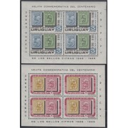Uruguay HB 13/14 1967 Centenario del timbre MNH
