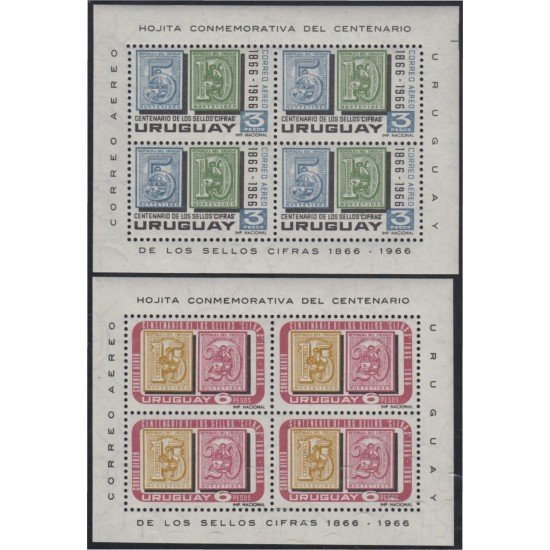 Uruguay HB 13/14 1967 Centenario del timbre MNH Uruguay HB 13/14 1967 Centenario del timbre MNH