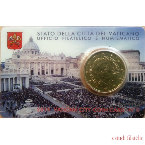 Vaticano 2015 Cartera Oficial Coin Card nº 6 Moneda 0.50 € euros