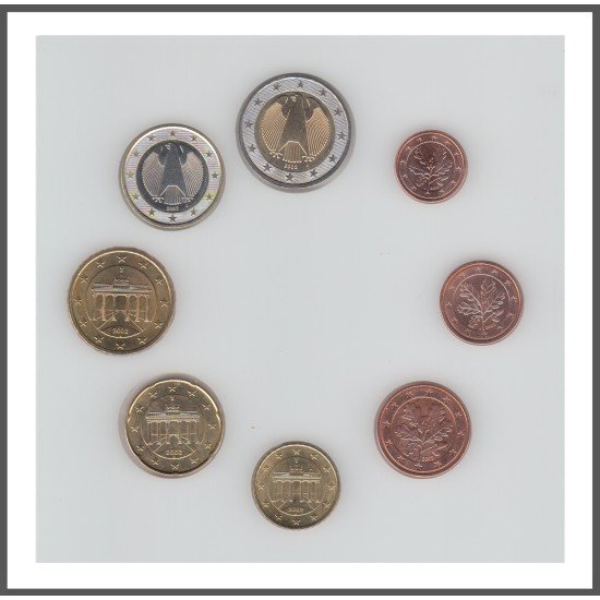 Alemania  2002 Emisión monedas Sistema monetario euro € Tira