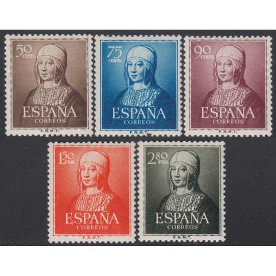 España Spain 1092/96 1951 Isabel La Católica MNH España Spain 1092/96 1951 Isabel La Católica MNH