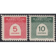 Marruecos Morocco 382/83 1953 Cifras Numbers MNH 