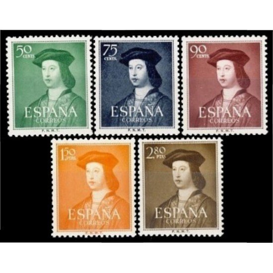 España Spain 1106/10 1952 Fernando El Católico MNH España Spain 1106/10 1952 Fernando El Católico MNH