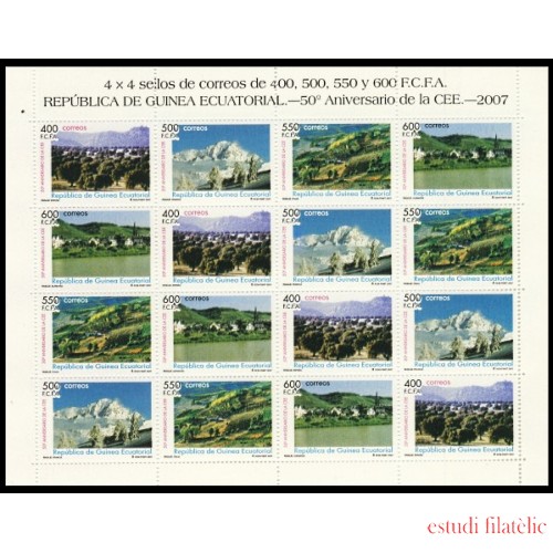 Guinea Ecuatorial 384/87 2007 Minihojita 50º Aniversario CEE Paisajes Landscapes MNH