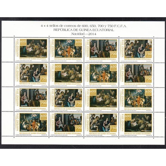 Guinea Ecuatorial 502/05 2014 Minihojita Navidad Christmas MNH