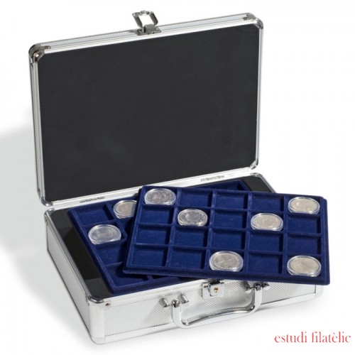 Leuchtturm Maletín para 120 monedas de 10 Euros en cápsulas, incl. 6 bandejas