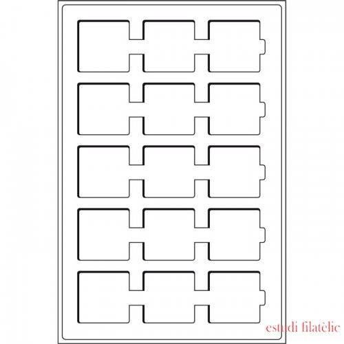 Leuchtturm Bandeja L con 15 divisiones para cartones de monedas, hasta 50x50 mm, azul
