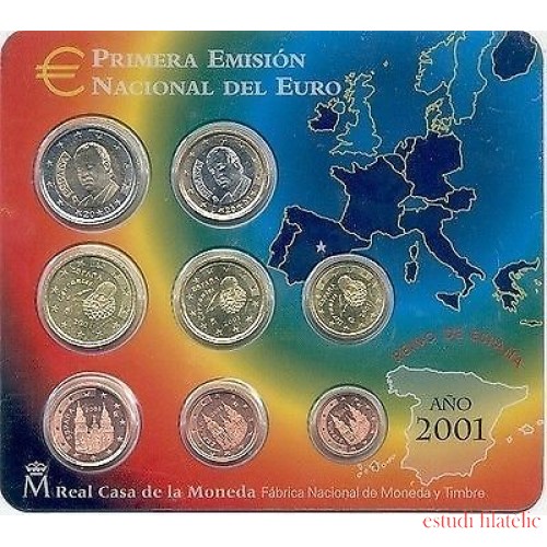 España Spain 2001 Cartera Oficial Euros € FNMT