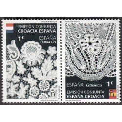 España Spain Emisión conjunta 2015 España-Croacia Encaje de Bolillos MNH España Spain Emisión conjunta 2015 España-Croacia Encaje de Bolillos MNH