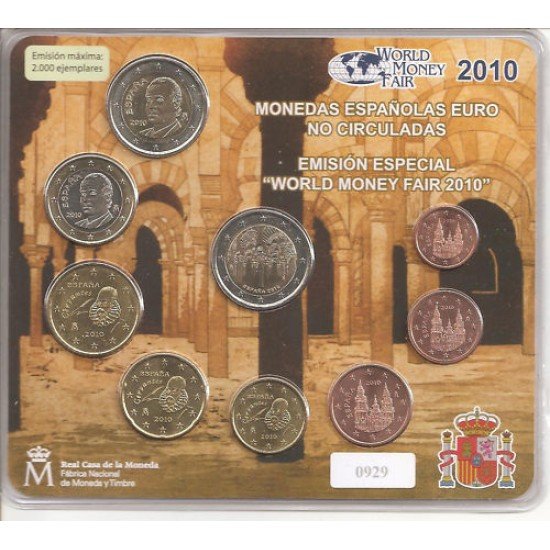 España Spain 2010 Cartera Oficial Euros + 2€ Conmemorativos Mezquita Córdoba Emisión Berlín FNMT Word Money Fair España Spain 2010 Cartera Oficial Euros + 2€ Conmemorativos Mezquita Córdoba Emisión Berlín FNMT Word Money Fair