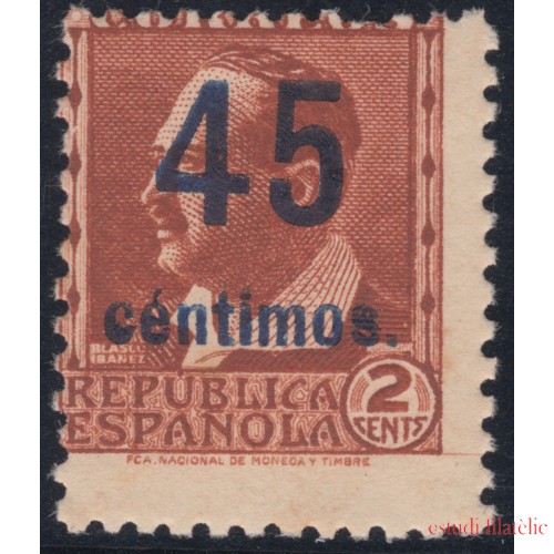 España Spain NE 28 1938 No Emitido No expendido Blasco Ibañez MH 