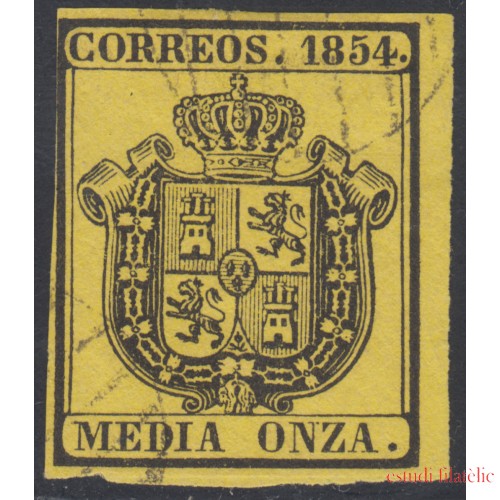 España Spain 28 1854 Escudo Usado