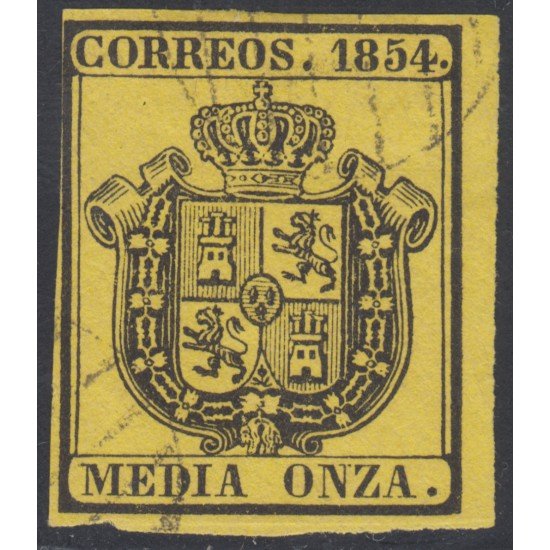 España Spain 28 1854 Escudo Usado España Spain 28 1854 Escudo Usado