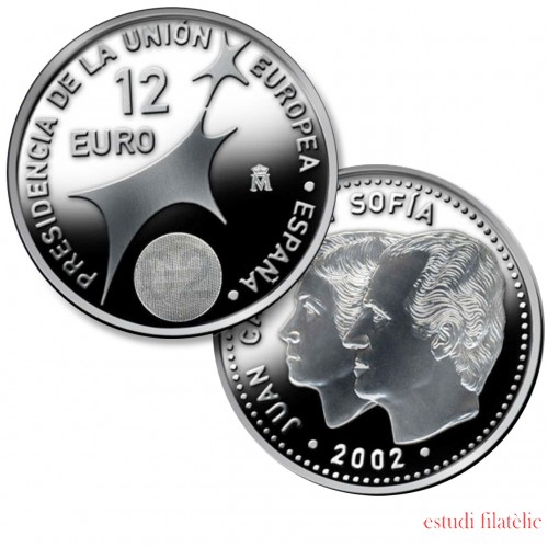 España Spain  2002 12 euros Presidencia Unión Europea   Plata Ag