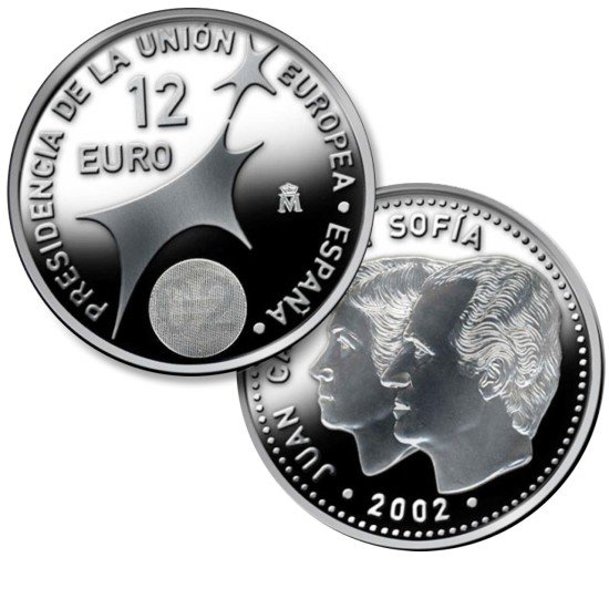España Spain  2002 12 euros Presidencia Unión Europea   Plata Ag