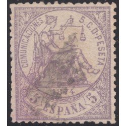 España Spain 144 1874 Alegoría de la Justicia Usado España Spain 144 1874 Alegoría de la Justicia Usado